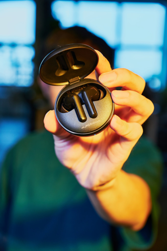 LG TONE Free true wireless earbuds: Close-up Hold