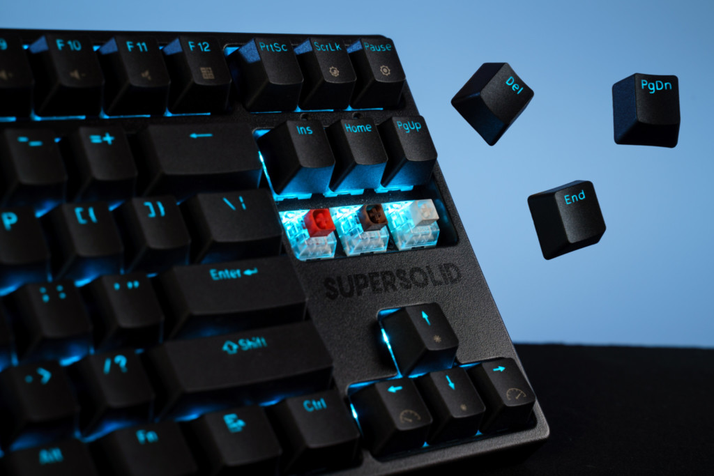 The three types of switches available on the DreamType DT-001