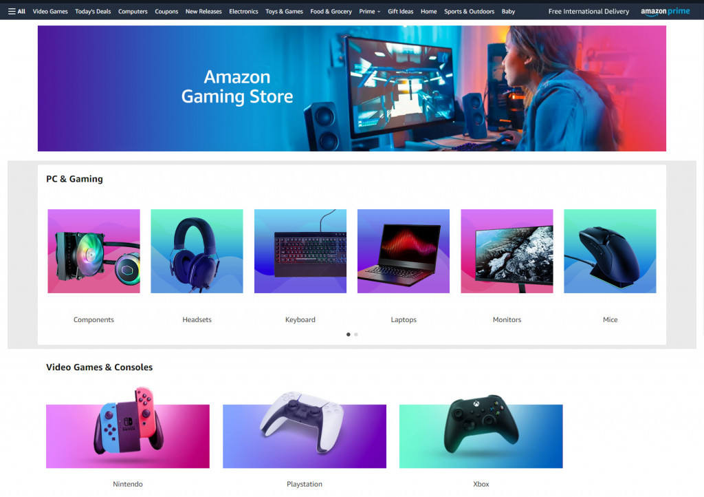 Amazon Gaming Store Page