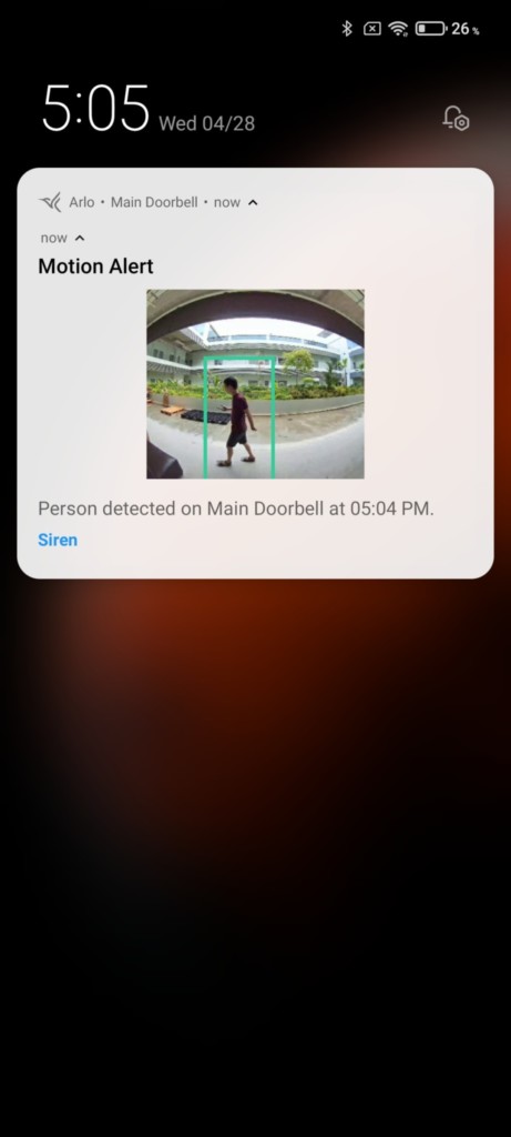 Arlo Essential Wire-Free Video Doorbell: Notification