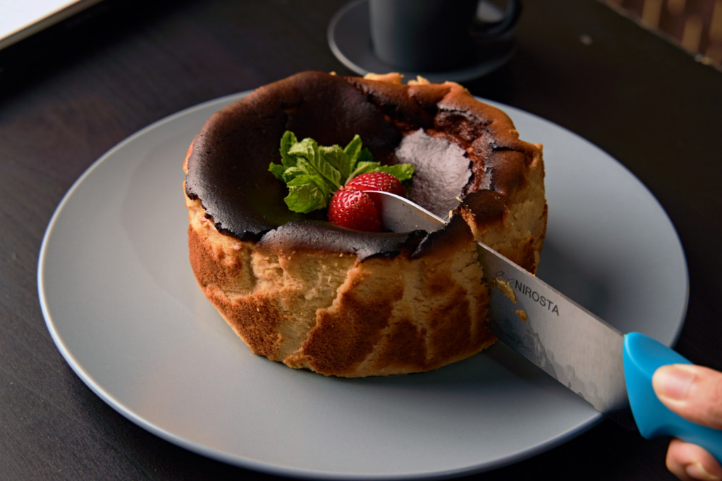 Tina's Honey Basque Cheesecake: Cut