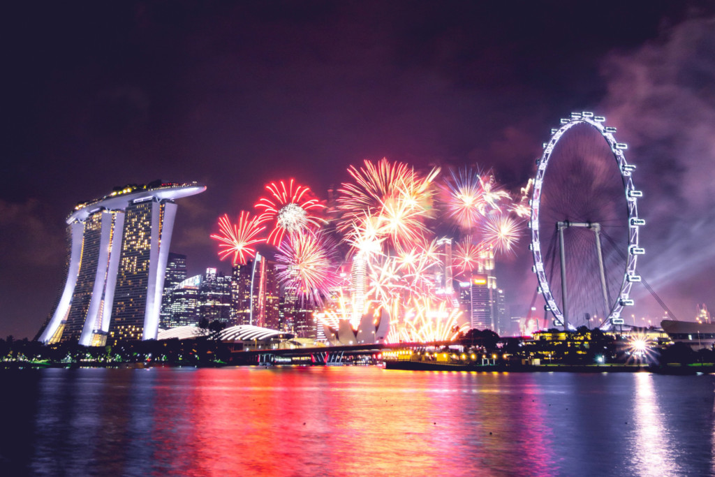 National Day Fireworks at Marina Bay