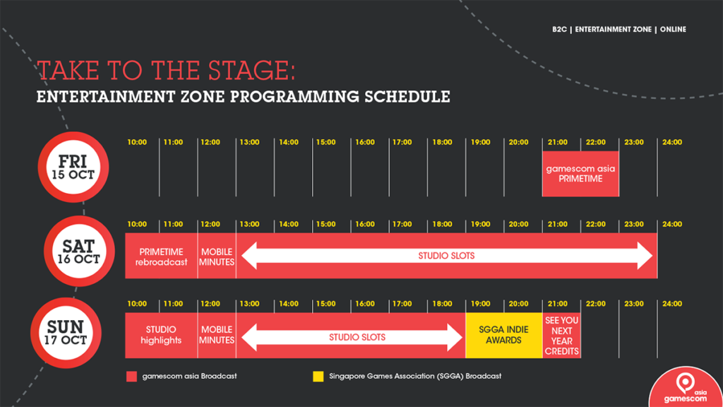 gamescom asia 2021 Entertainment Zone Schedule