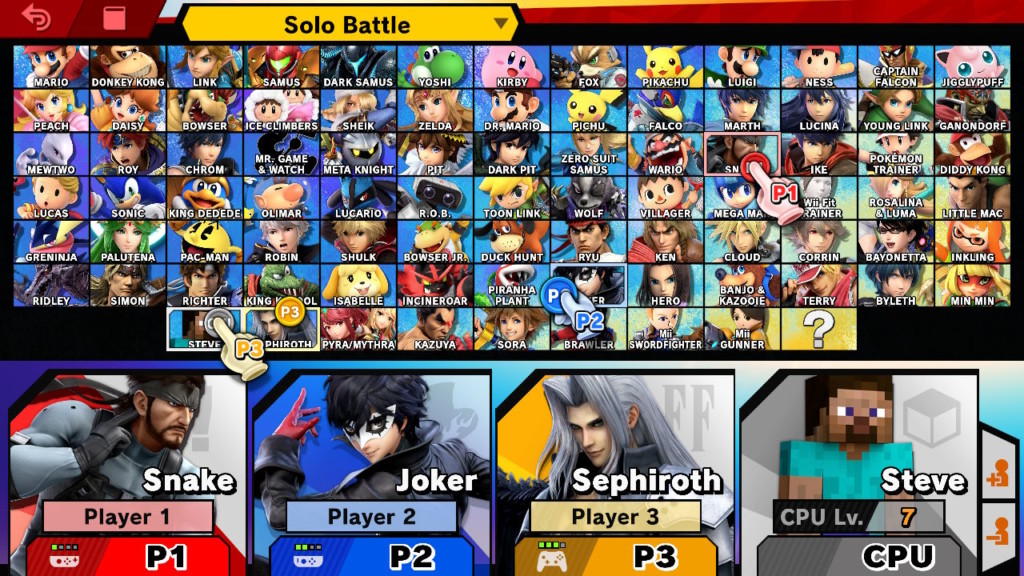 Super Smash Bros. Ultimate Tribute: Character Select