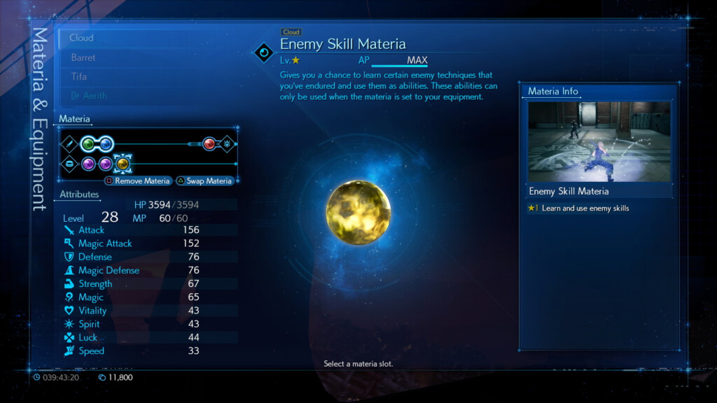Final Fantasy VII Remake Intergrade: Materia