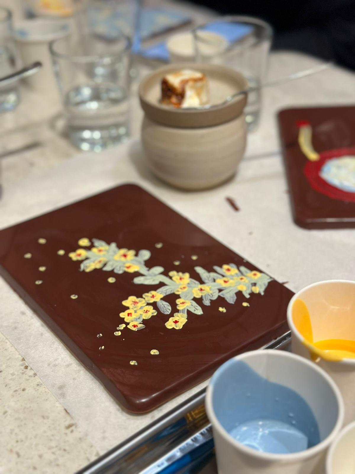 Easter at PS.Cafe and Mr. Bucket Chocolaterie: Chocolate painting