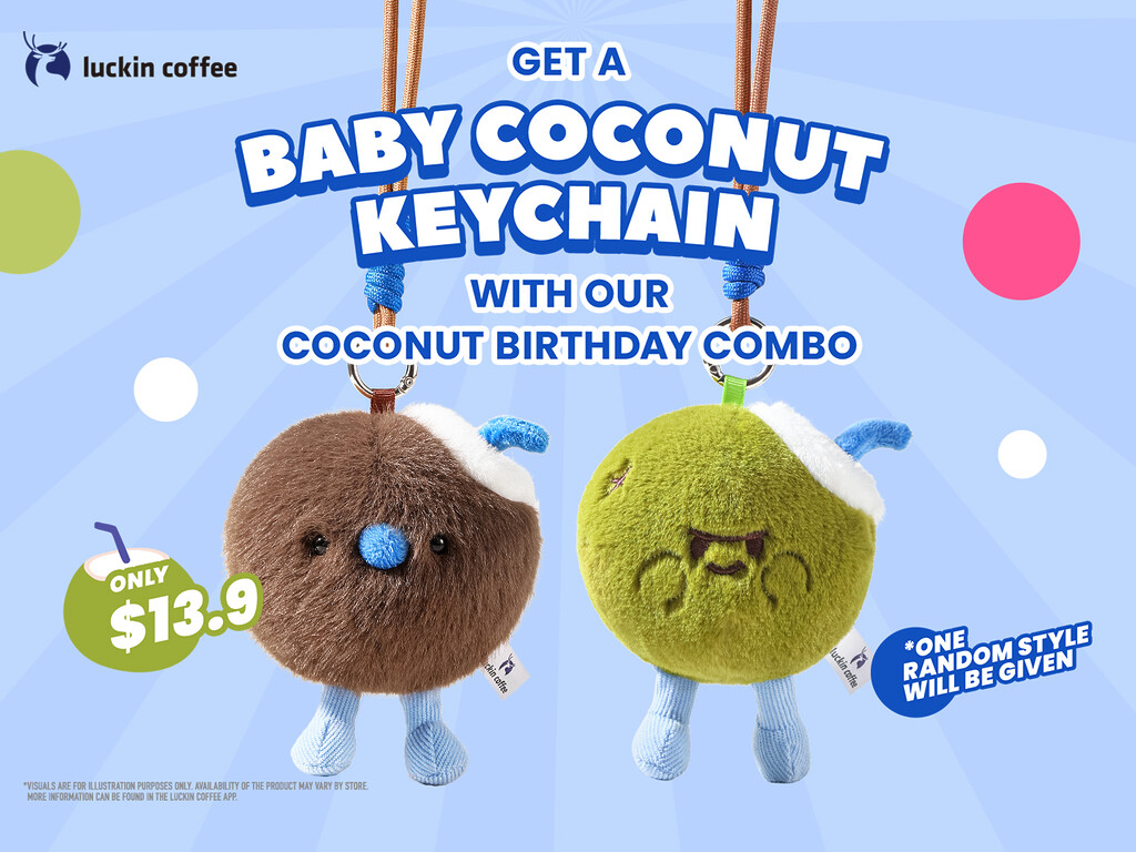 Luckin Coffee Coconut & Jelly Latte: Baby Coconut Keychains