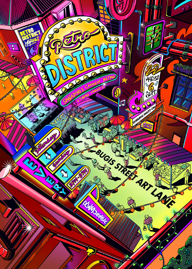 Singapore Night Festival 2025 Retro District at Bugis Street Art Lane