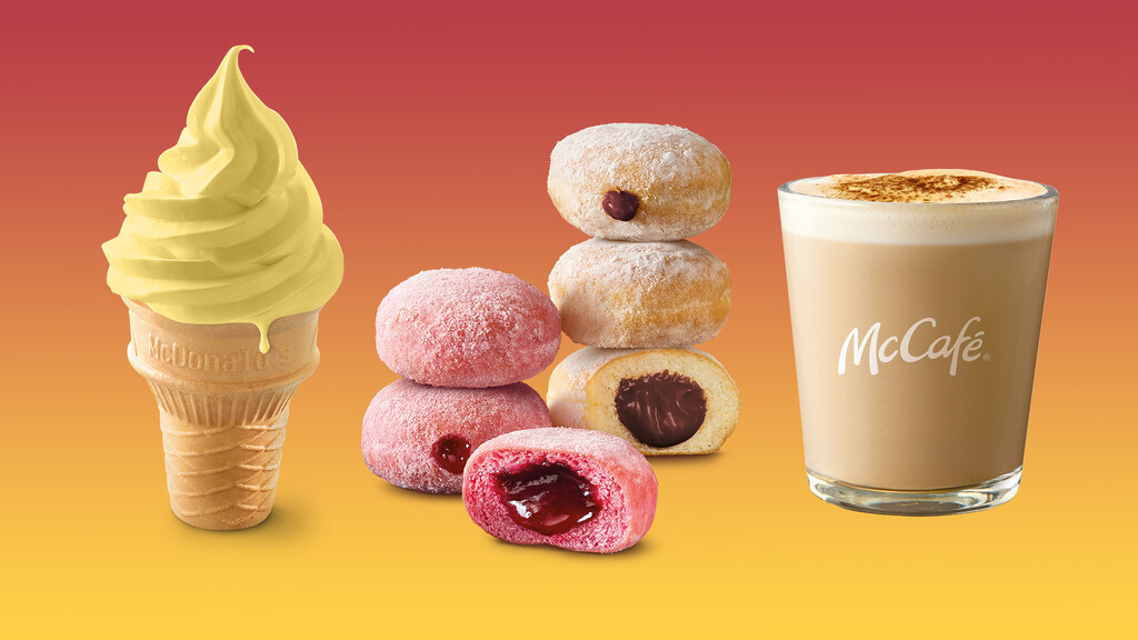 McDonalds McCrispy Burger: Banana Sofr Serve, McPops, and Yuan Yang Latte