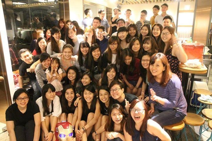 A group picture of me with all the staff from my part time job