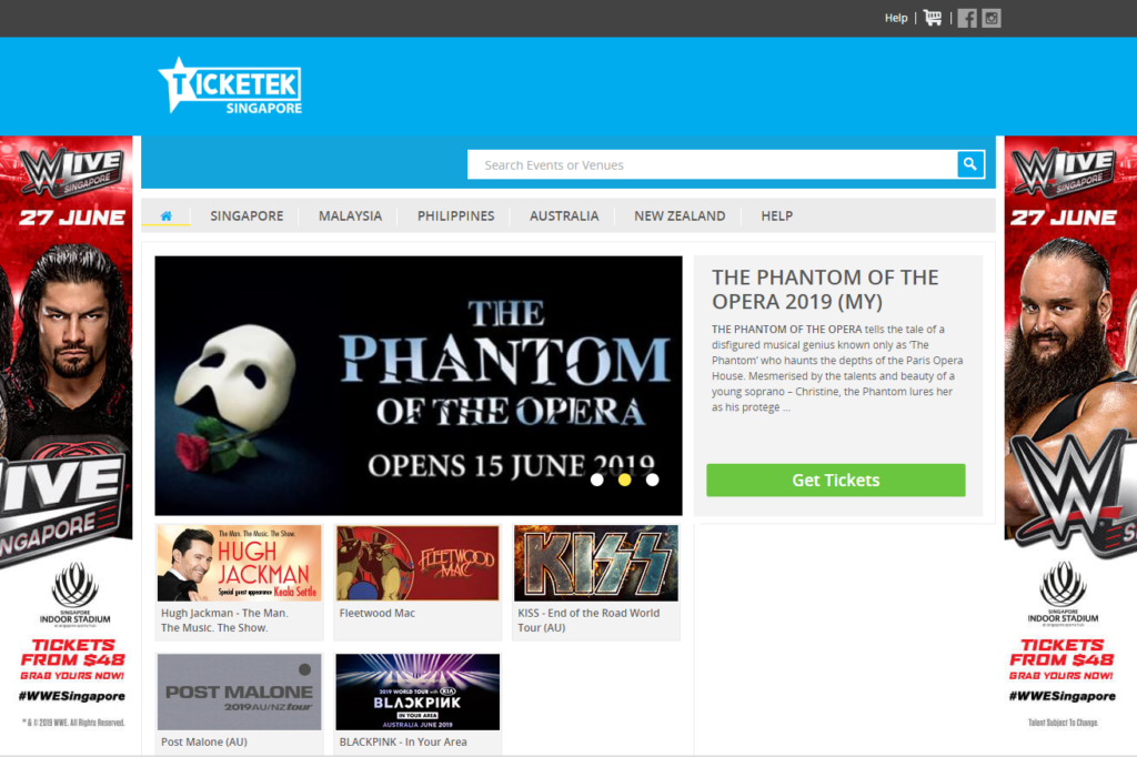 Ticketek Singapore: Portal
