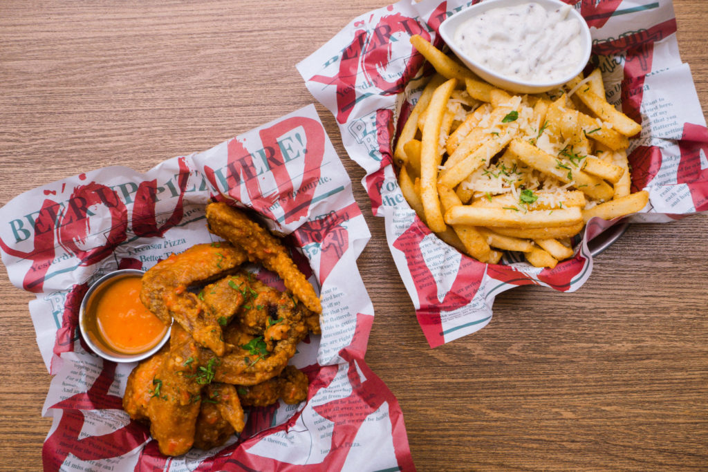 Alt. Pizza: Alt Wings and Fries with Truffle Mayo