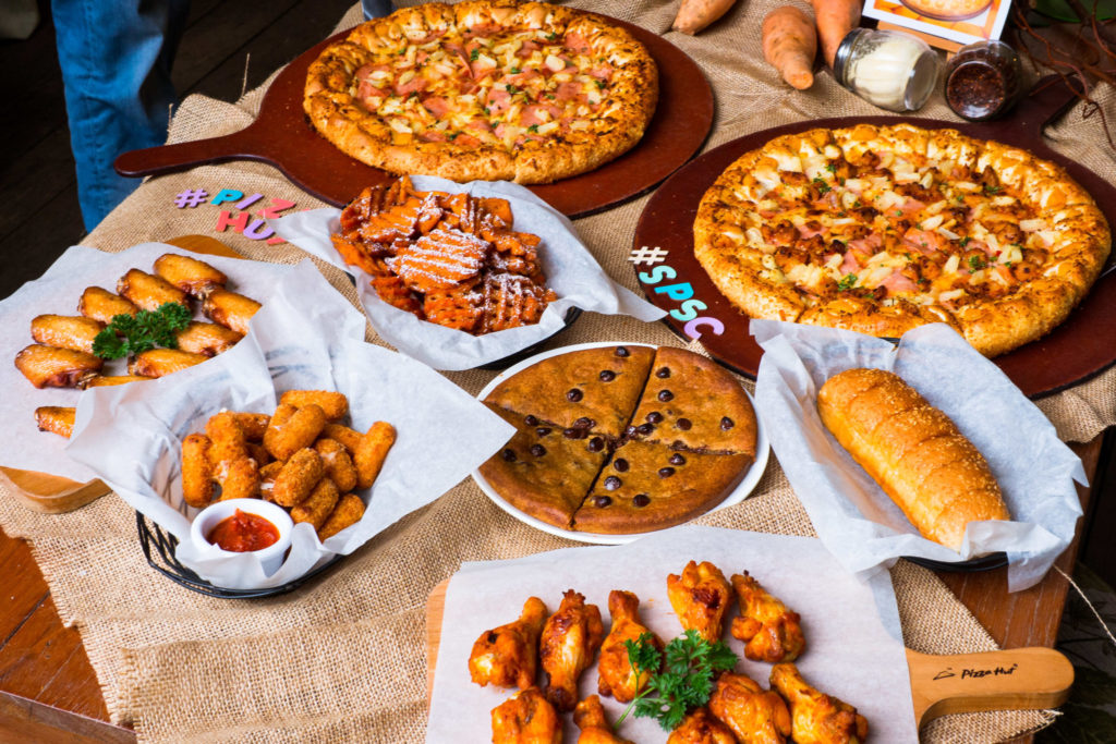 pizza hut sweet potato - display spread