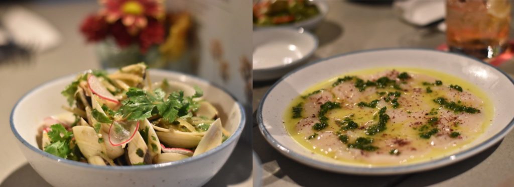 Summlerong - ponzu clams and scallop carpaccio