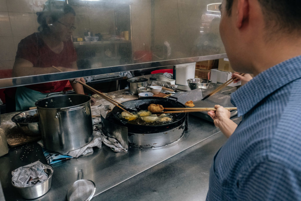 Maxwell Food Centre - fry-it-yourself fritters