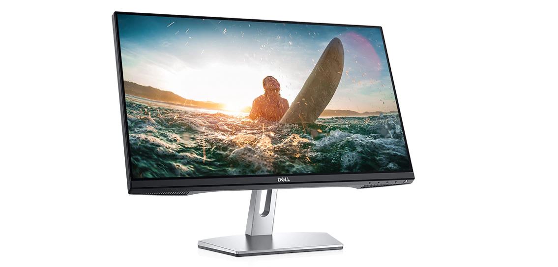 The Dell S2319H monitor with a surfer on its screen