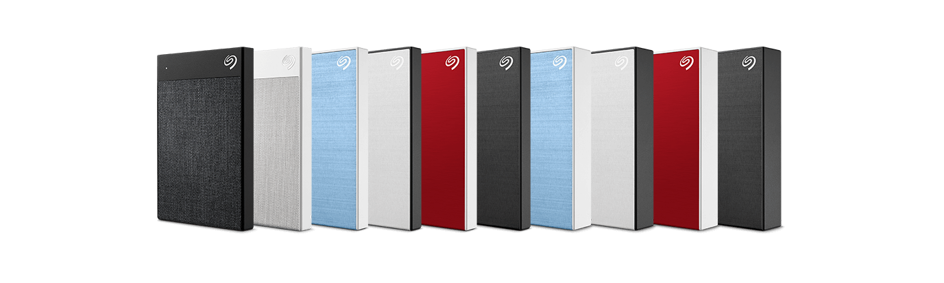 Seagate Backup Plus Slim portable drives in several colours