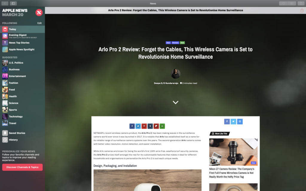 Our first article to appear on Apple News, as a newly minted Apple News Publisher