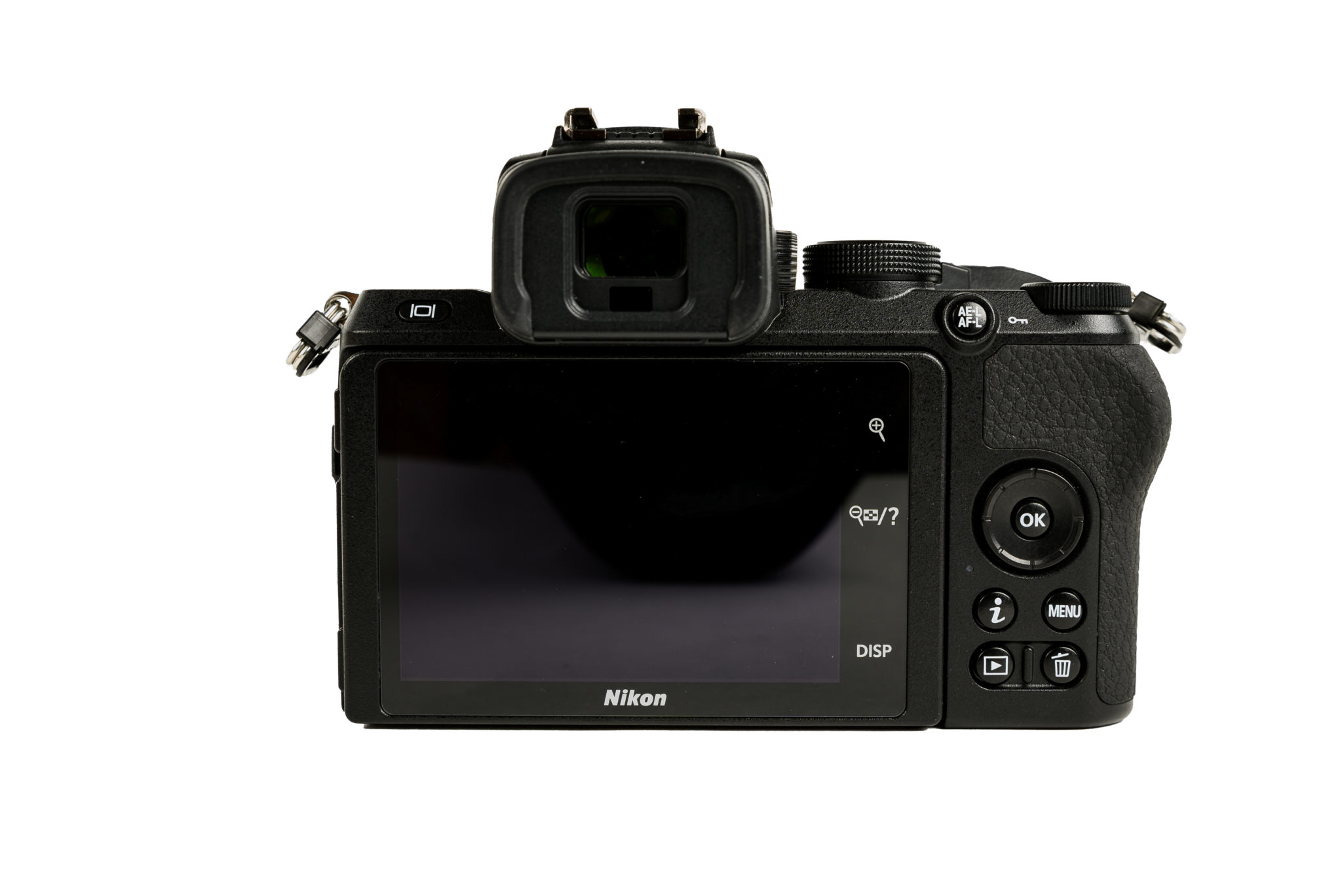 The back of the Nikon Z 50, showing its screen and controls