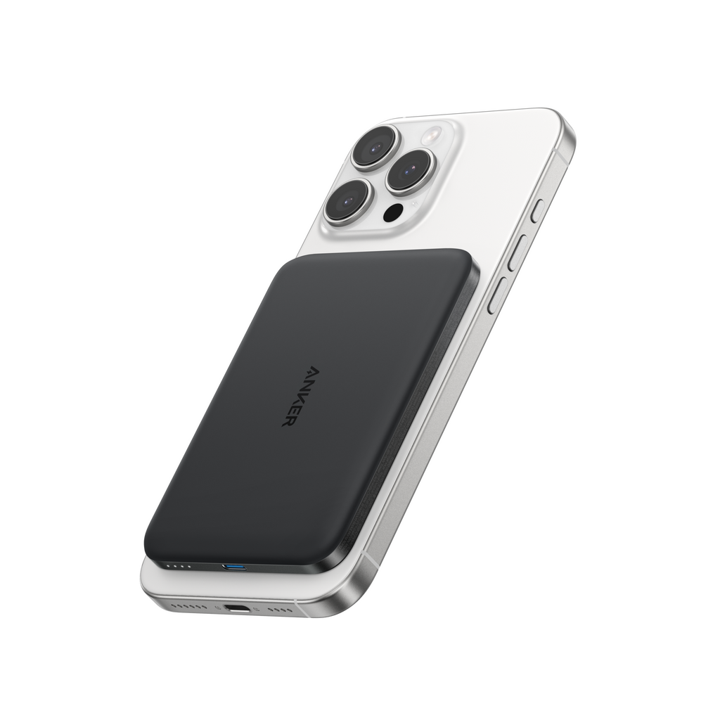 Anker Nano Wireless Power Bank (A1665) on an iPhone 16 Pro Max