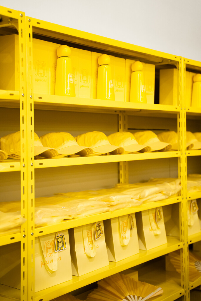 juju world merchandise on shelves
