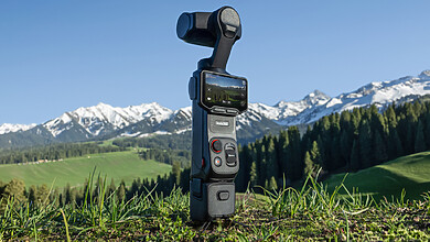 Insta360 Luna Ultra Product Shot on Landscape
