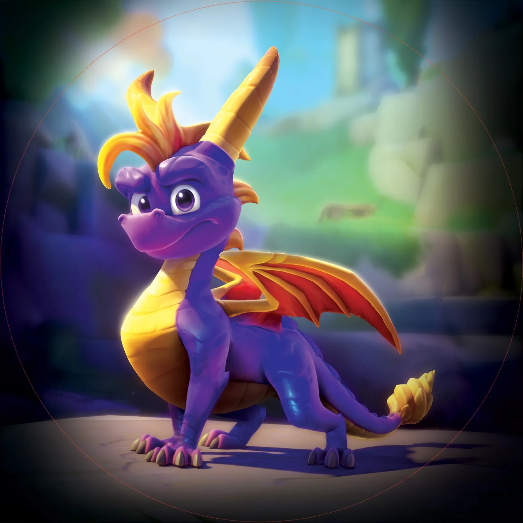 Official promotional artwork of Spyro the purple dragon for Spyro: A Realm Beyond