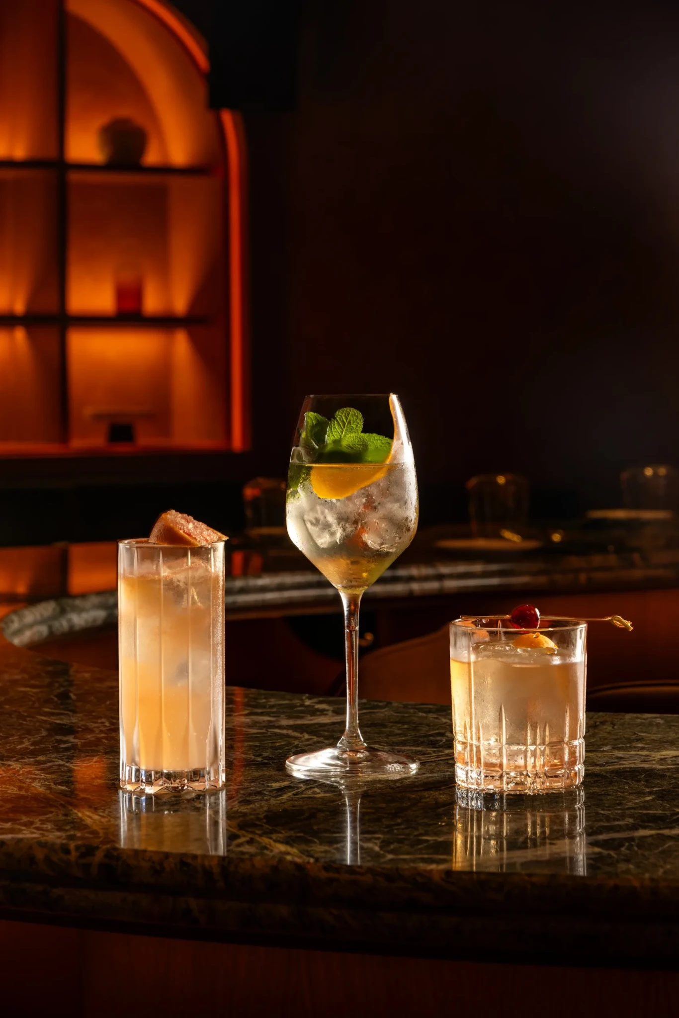 Glenfiddich cocktails at temper., where the Apex Fizz keeps to three ingredients