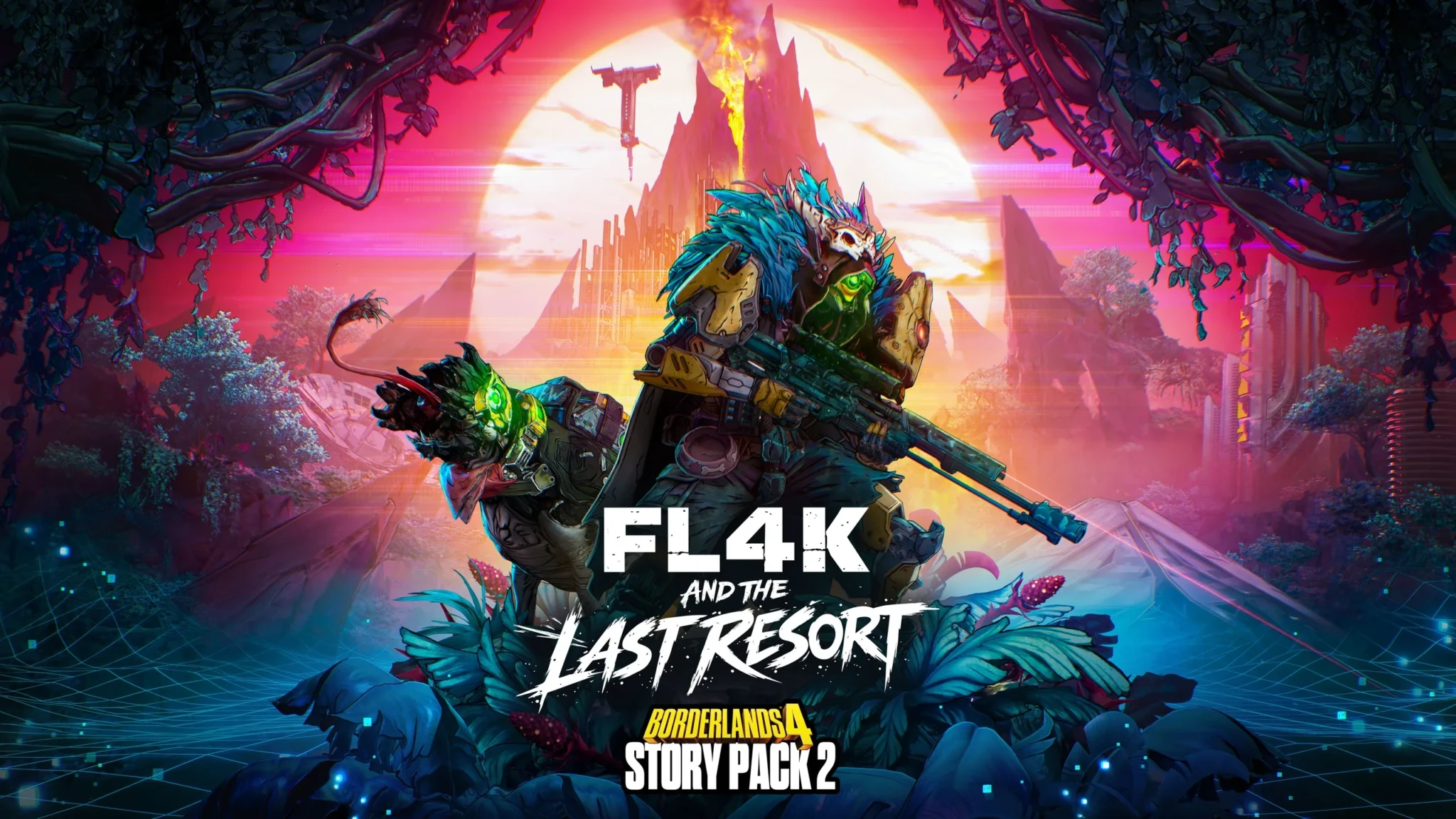 Story Pack 2 key art with FL4K and the Providence island landscape