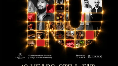 Fat Prince 10-year anniversary artwork showing a neon skull collage