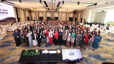 Conference attendees photographed in the ballroom at SAGE 2026