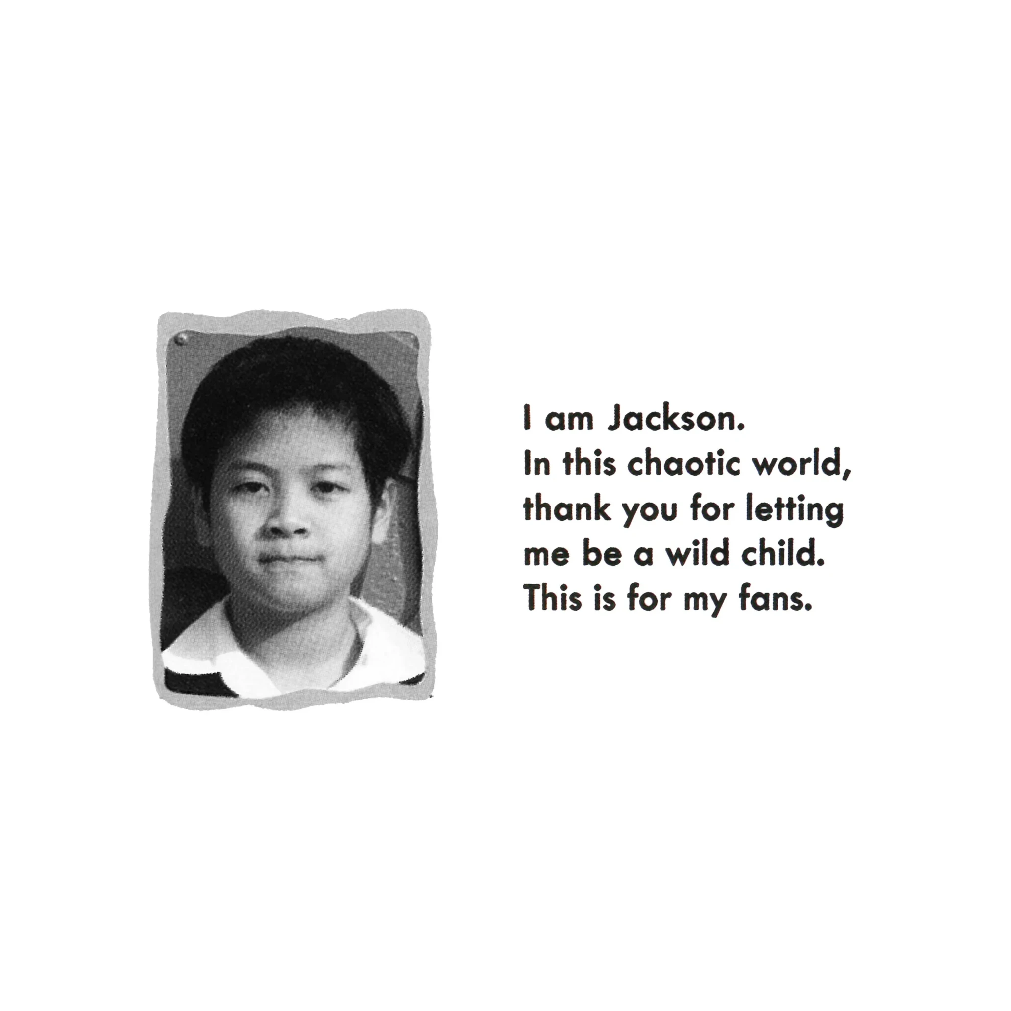 Black-and-white single cover for Thank You by Jackson Wang