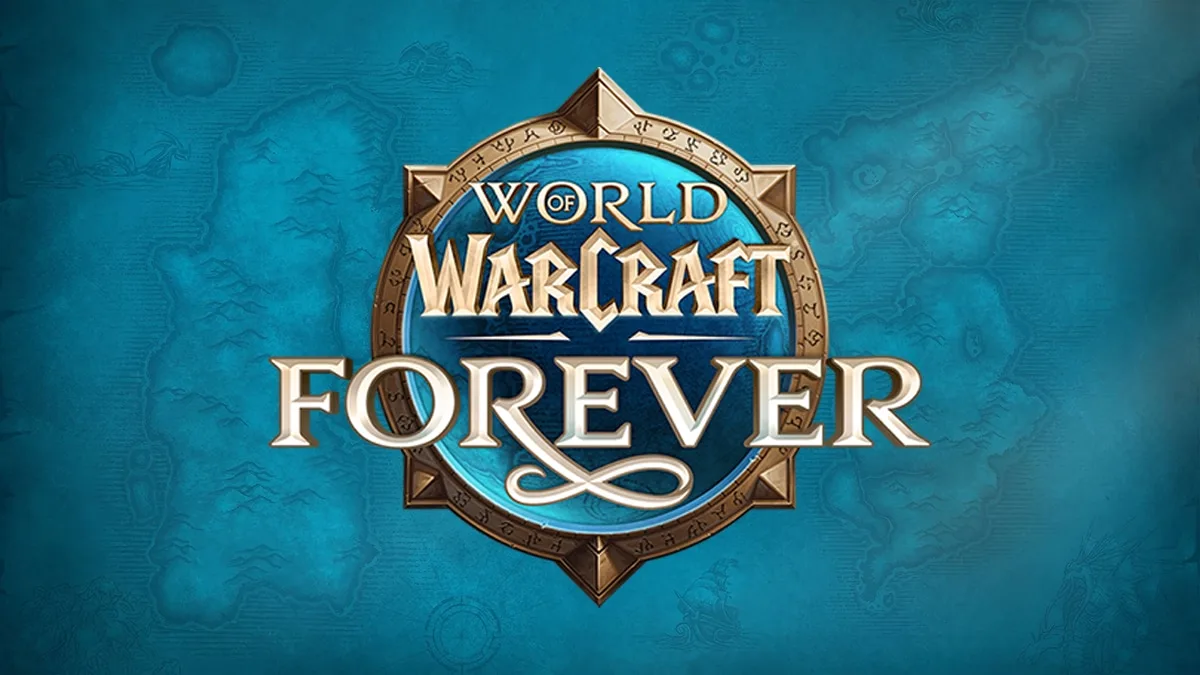 World of Warcraft: Forever logo with ornate frame and infinity symbol