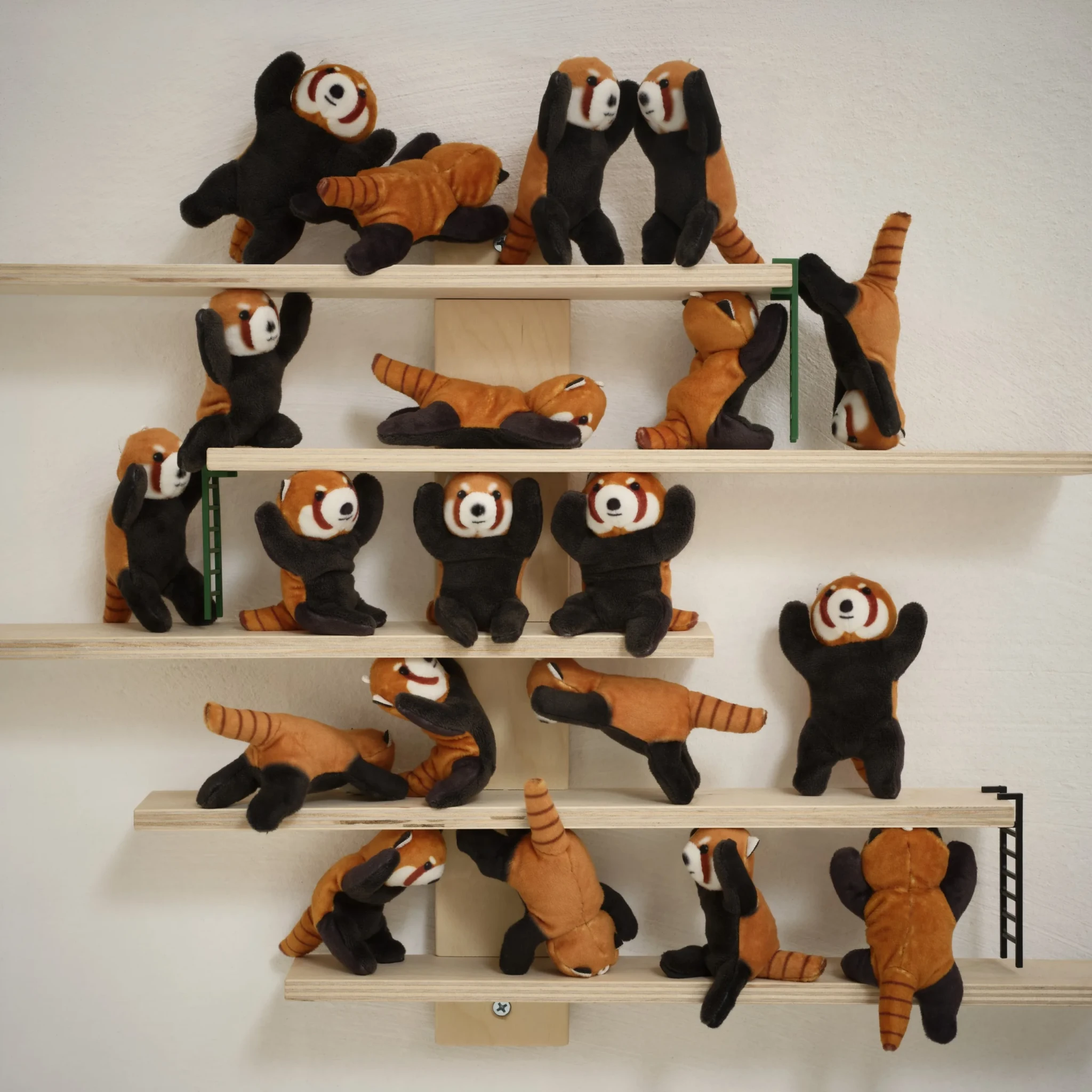 ALPTALL soft toys inspired by Himalayan wildlife on wooden shelves