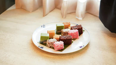 A plate of assorted Singapore Heritage Kuehs at Gilmore & Damian D'Silva