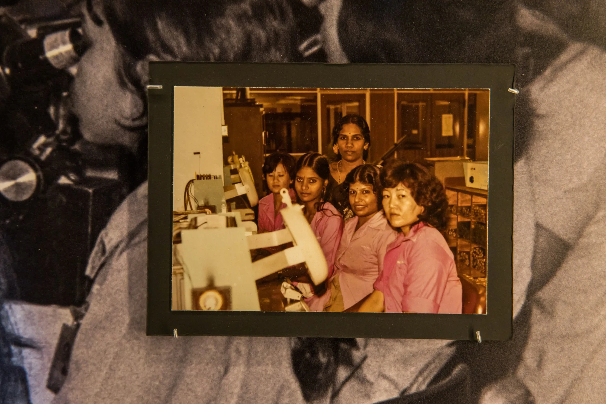Mdm Loh Yoke Foo and colleagues at work inside Fairchild Semiconductor