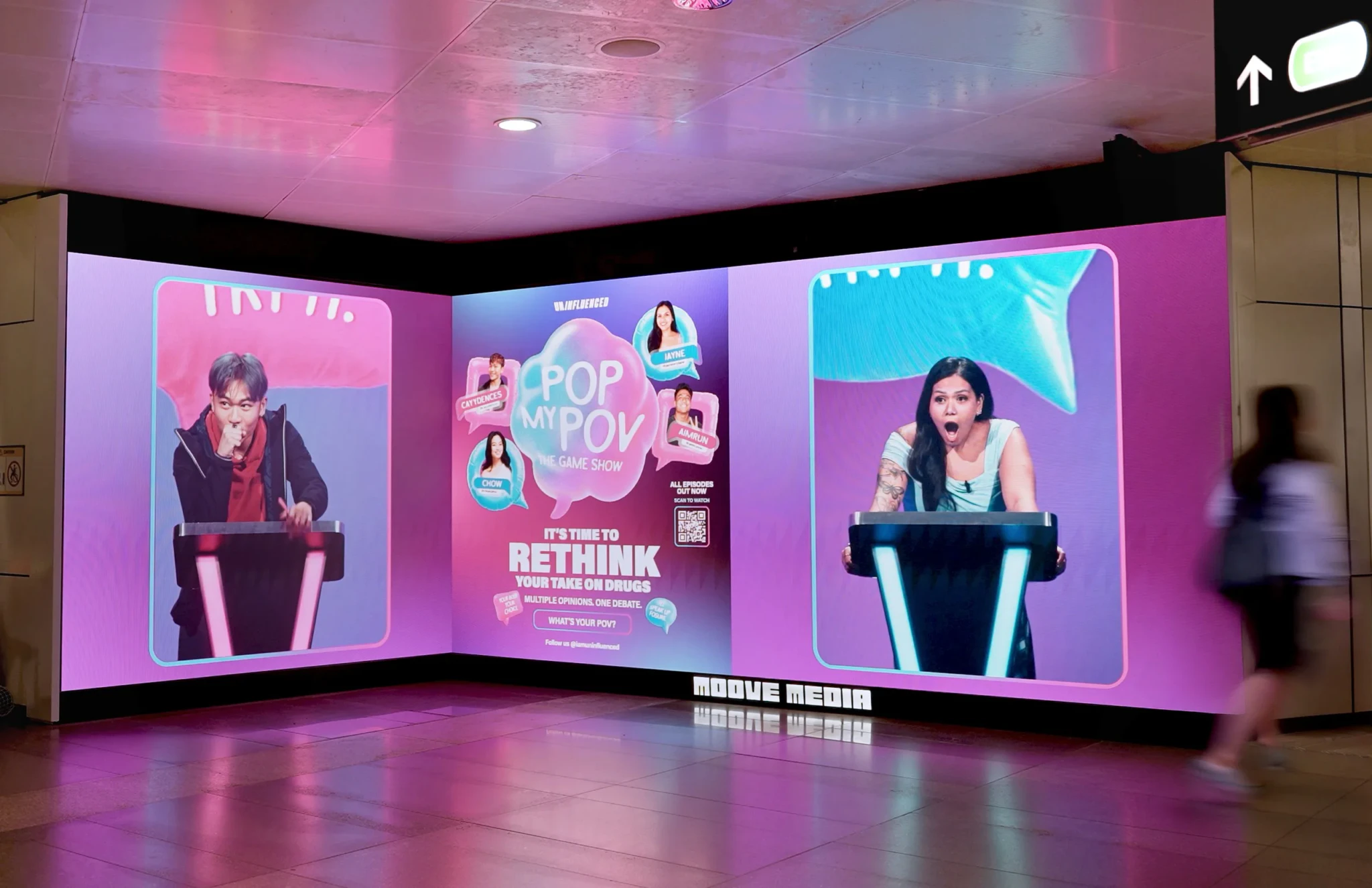 Pop My POV displayed on large screens