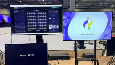 Tencent Esports Competition Solution monitoring displays at the 20th Asian Games in Japan
