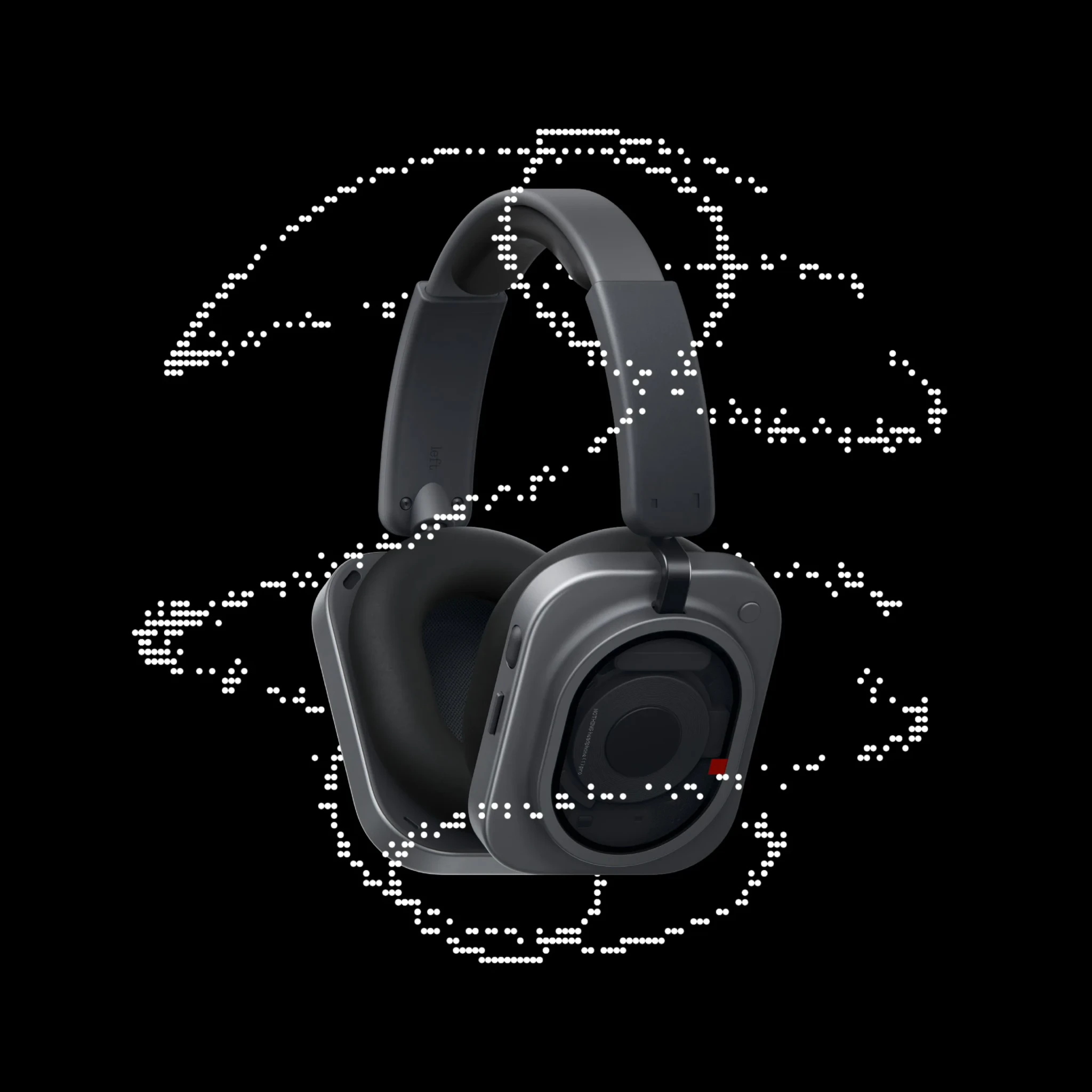 Nothing Headphone (1) Pro displayed against a digital wave pattern