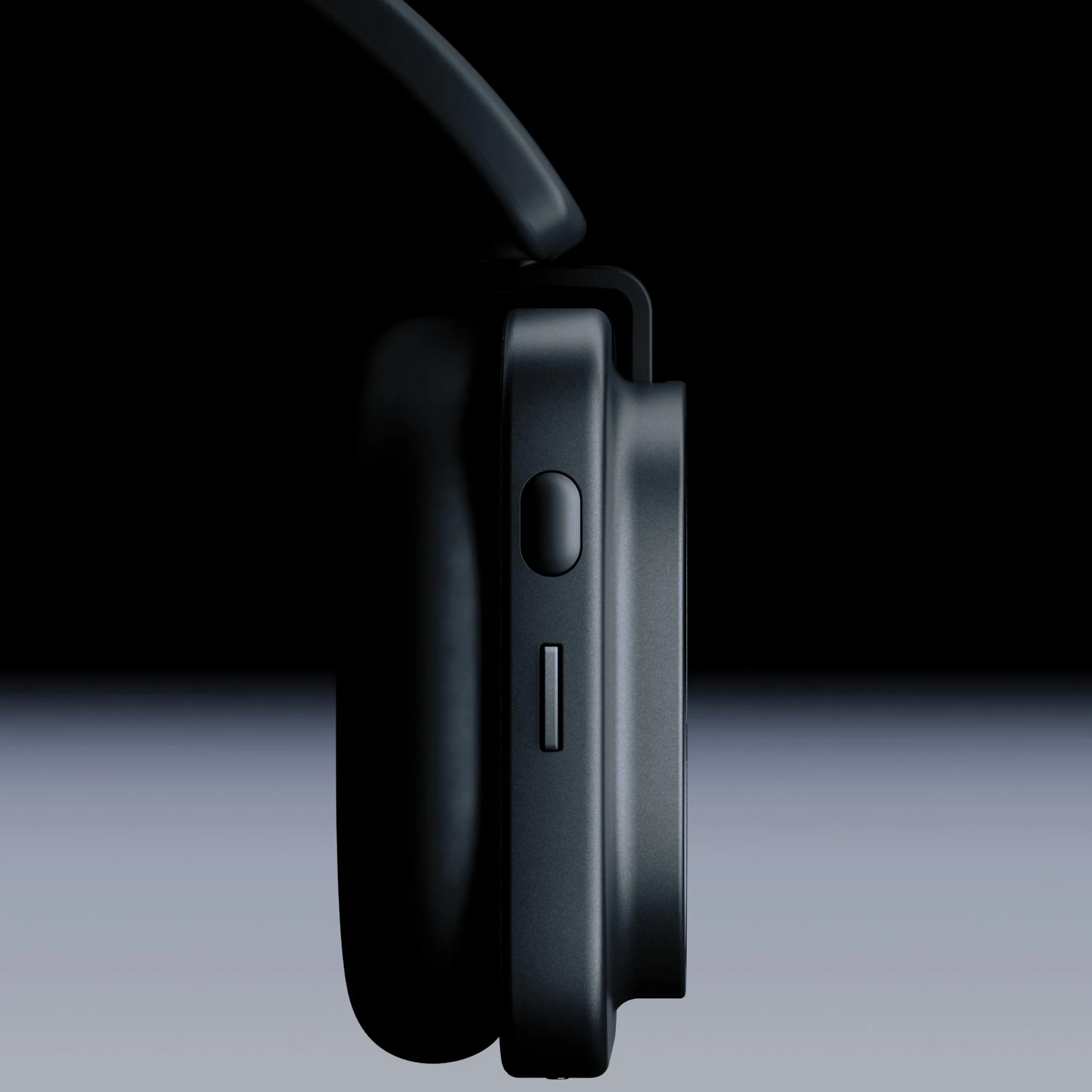 Nothing Headphone (1) Pro shown in profile against a dark background, with its transparent ear cup design visible