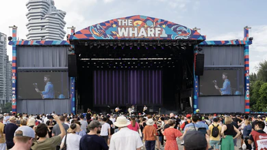 The Wharf Stage during the 2023 Singapore Grand Prix weekend.