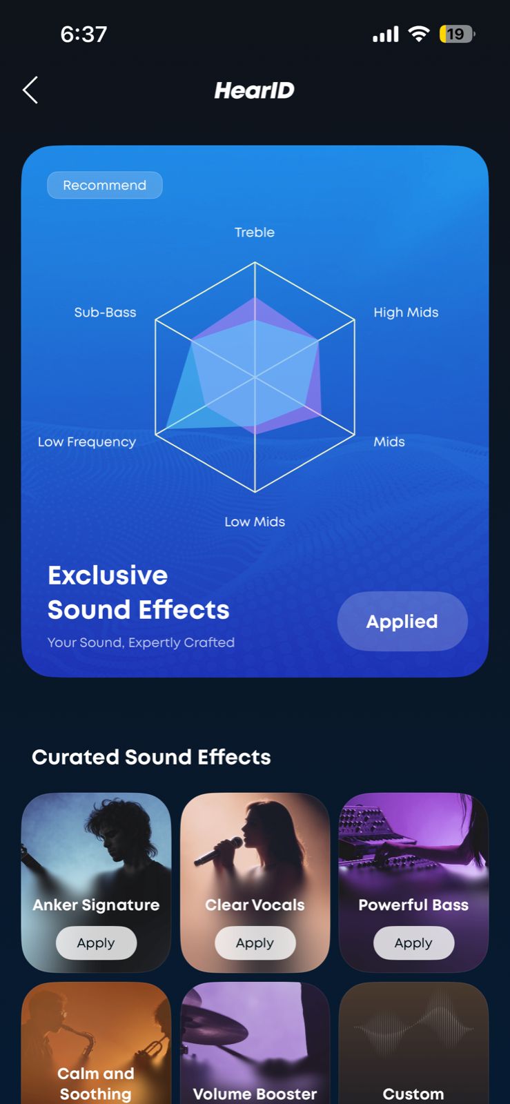 Both HearID and a custom 8-band EQ are available to enhance the listening experience