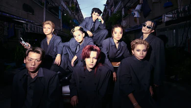 ONE OR EIGHT in a promotional group photo for their debut EP EN-GÏNE.