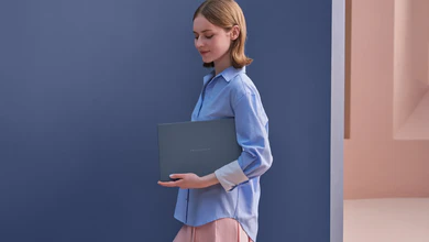 The Zenbook 14 (UX3480) in Arctic Blue.