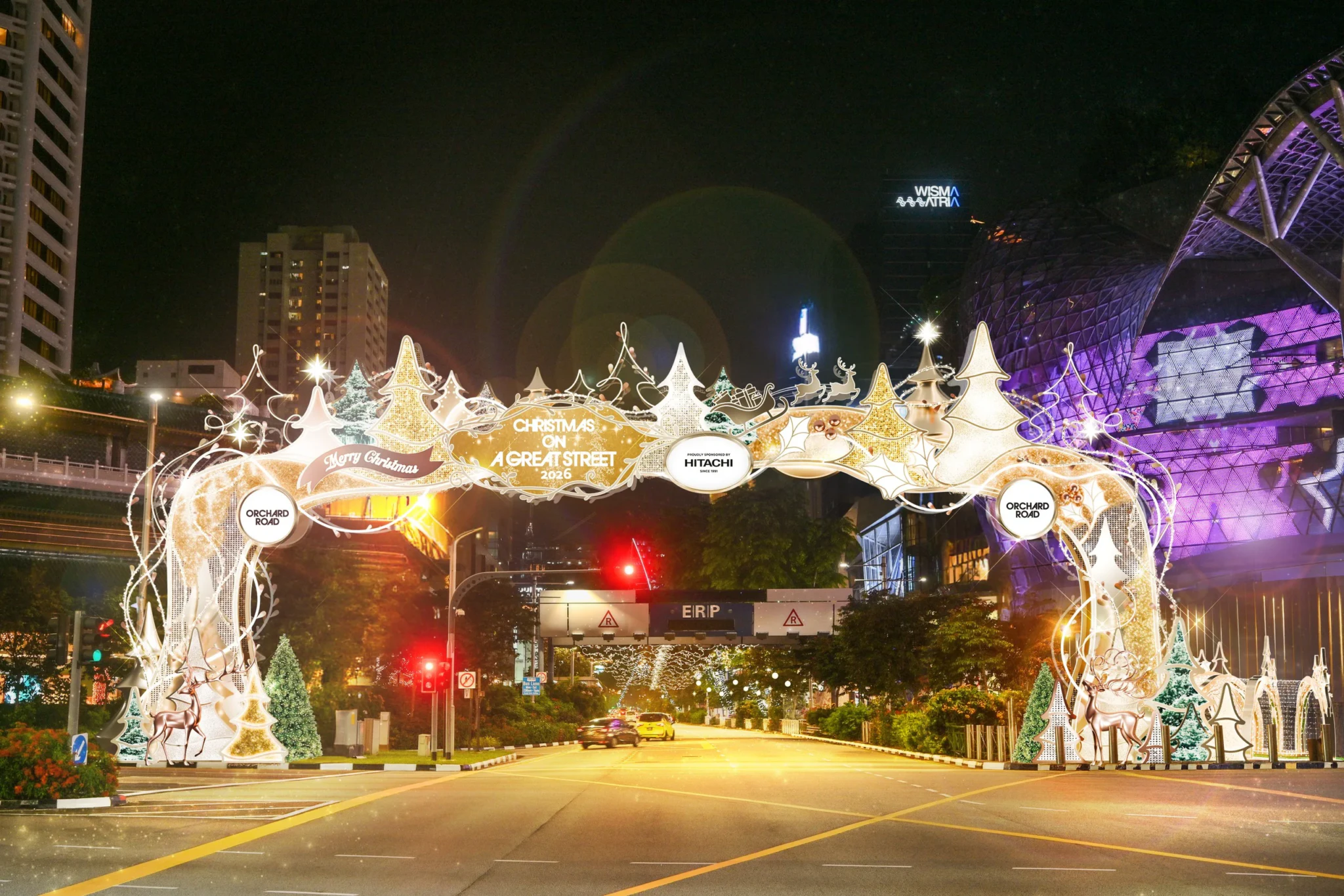 The main Christmas arch spanning Orchard Road