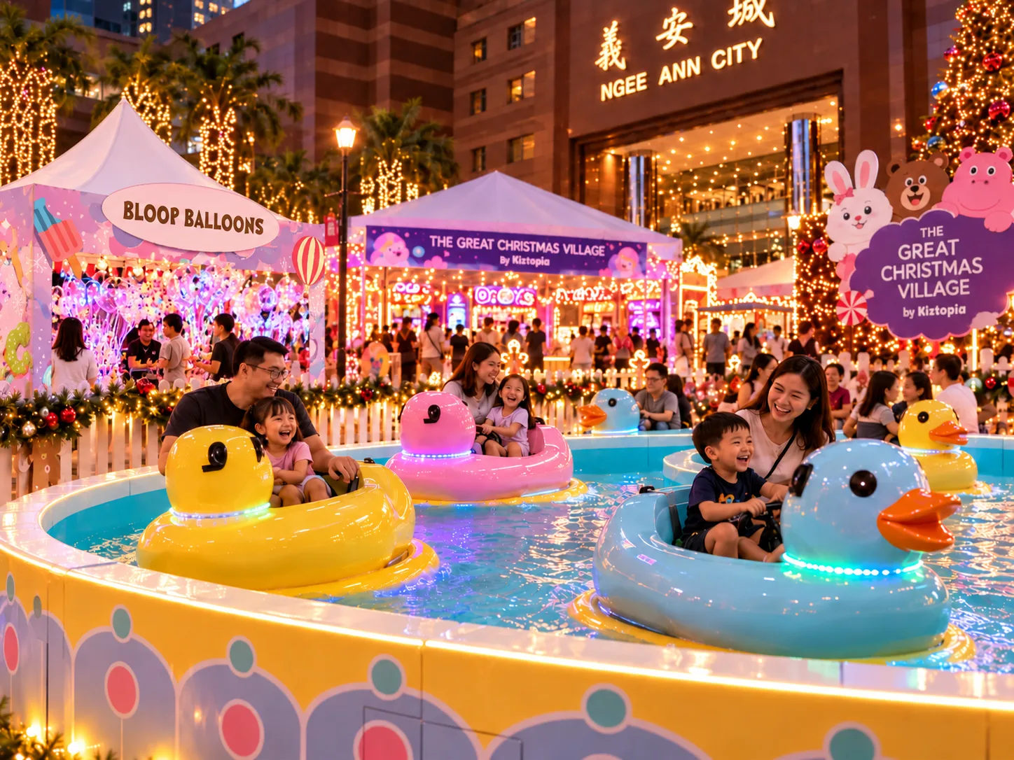 Children's carnival rides at the Ngee Ann City Christmas Village